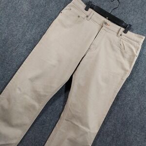 Faconnable Jeans Mens 38x32 Beige Straight Leg Stretch Denim Casual Pants